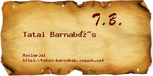 Tatai Barnabás névjegykártya